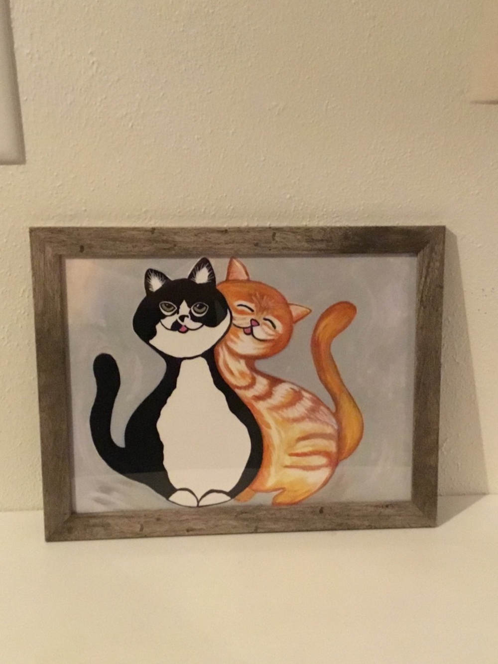 Cat Print from original on 11 X 14 inch framed